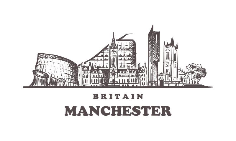 Featured image of post Line Drawing Manchester Skyline / Britain, manchester hand drawn illustration.