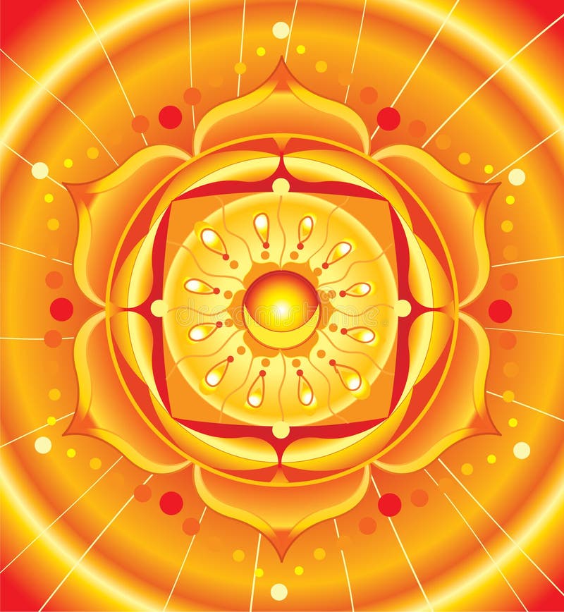 Mandala anaranjada brillante del chakra del svadhisthana