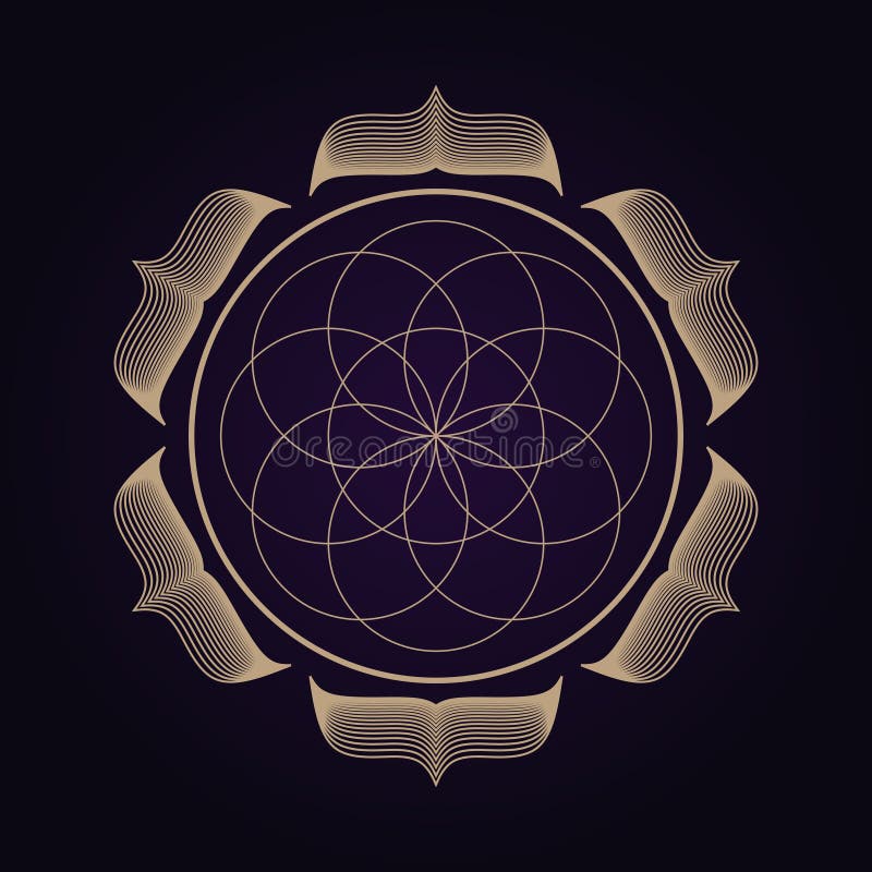 Mandala Ancient Geometry Sacred Symbol. Spiritual Geometrical Shape On ...