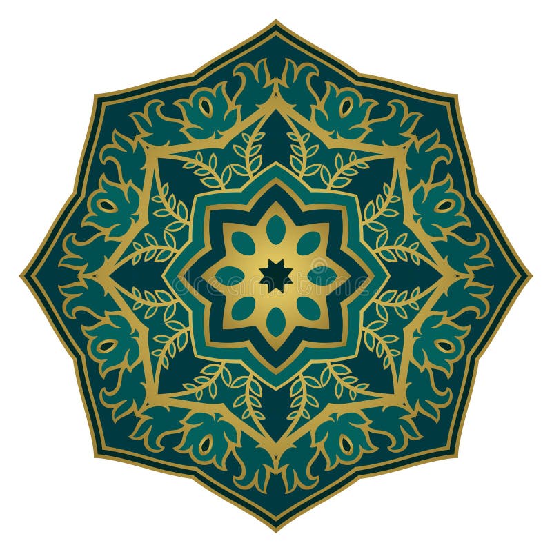 Green abstract mandala. Simple gesign element. Oriental elegant ornament. Indian aquamarine pattern. Green abstract mandala. Simple gesign element. Oriental elegant ornament. Indian aquamarine pattern