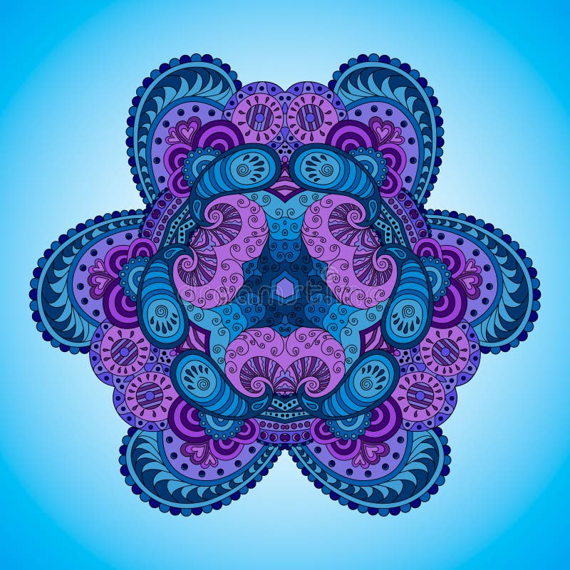 mandala Azul-violeta stock de ilustración mandala Azul-violeta stock de ilustración