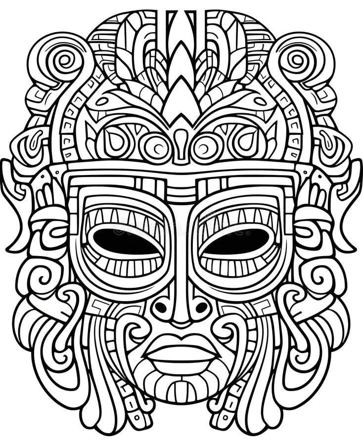 Mandala, Black and White Illustration for Coloring Mask. Stock ...