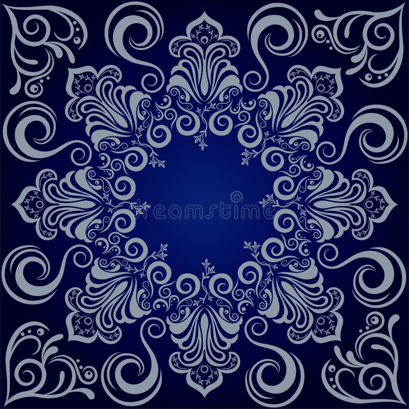 Mandala blue background stock illustration