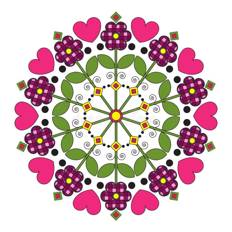 Mandala floral da Editors Choice em póster para colorir