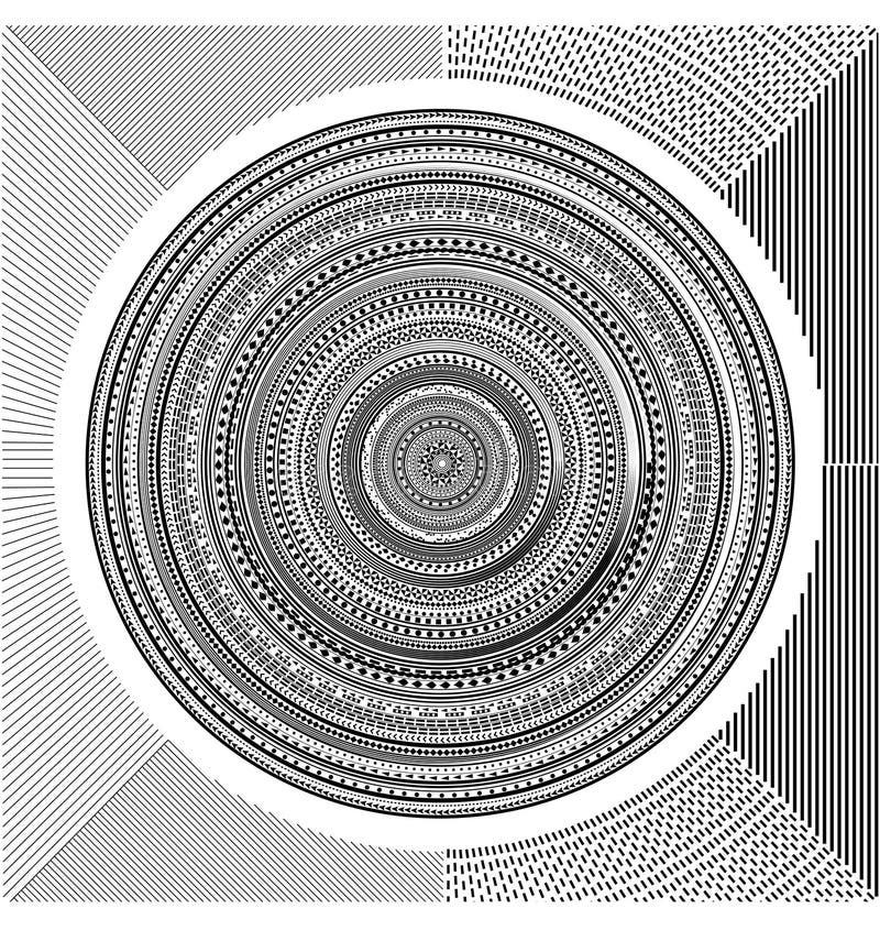 Mandala circular determinada del modelo, protección circular abstracta del modelo del vector contra la falsificación stock de ilustración Mandala circular determinada del modelo, protección circular abstracta del modelo del vector contra la falsificación stock de ilustración