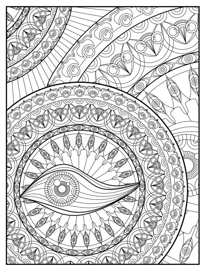 Mandala Coloring Page For Adult Relaxation Mandala Design Eye Mandala Coloring Pages For Meditation And Happiness Vector Stock Vector Illustration Of Kaleidoscope Black 154615955