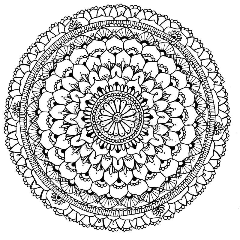 Mandala a colorir ilustração stock. Ilustração de rabisco - 79142025