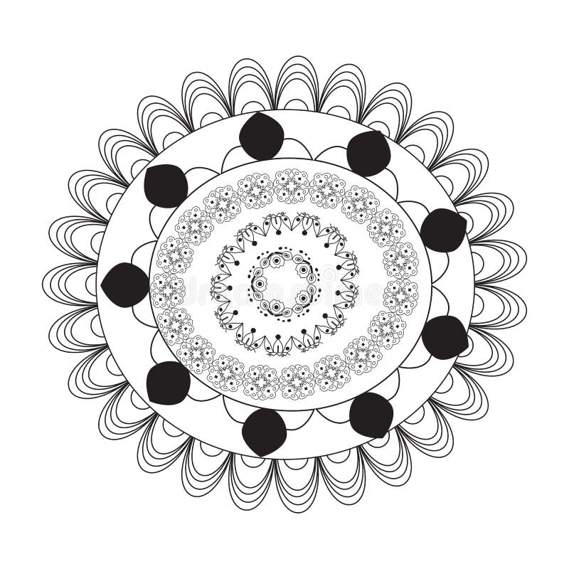 Mandala de la flor Elementos decorativos de la vendimia Modelo oriental, ejemplo del vector P?gina del colorante de la mandala ci libre illustration Mandala de la flor Elementos decorativos de la vendimia Modelo oriental, ejemplo del vector P?gina del colorante de la mandala ci libre illustration