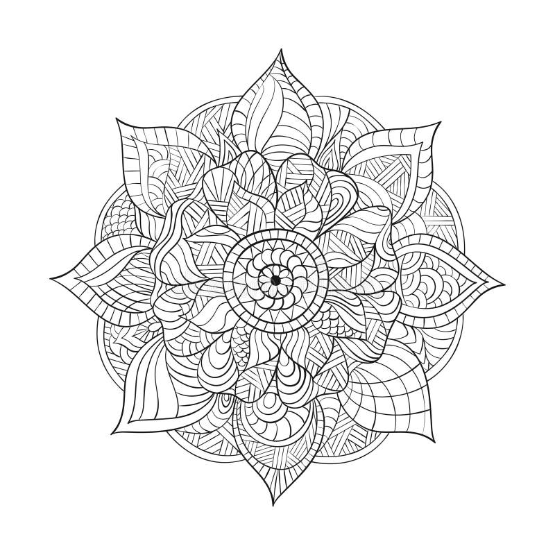 Mandala decorativa del vector para los libros de colorear de los adultos