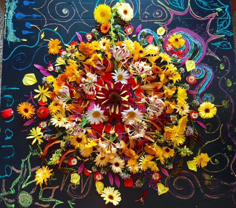 Mandala del fiore di caduta fotografia stock Mandala del fiore di caduta fotografia stock