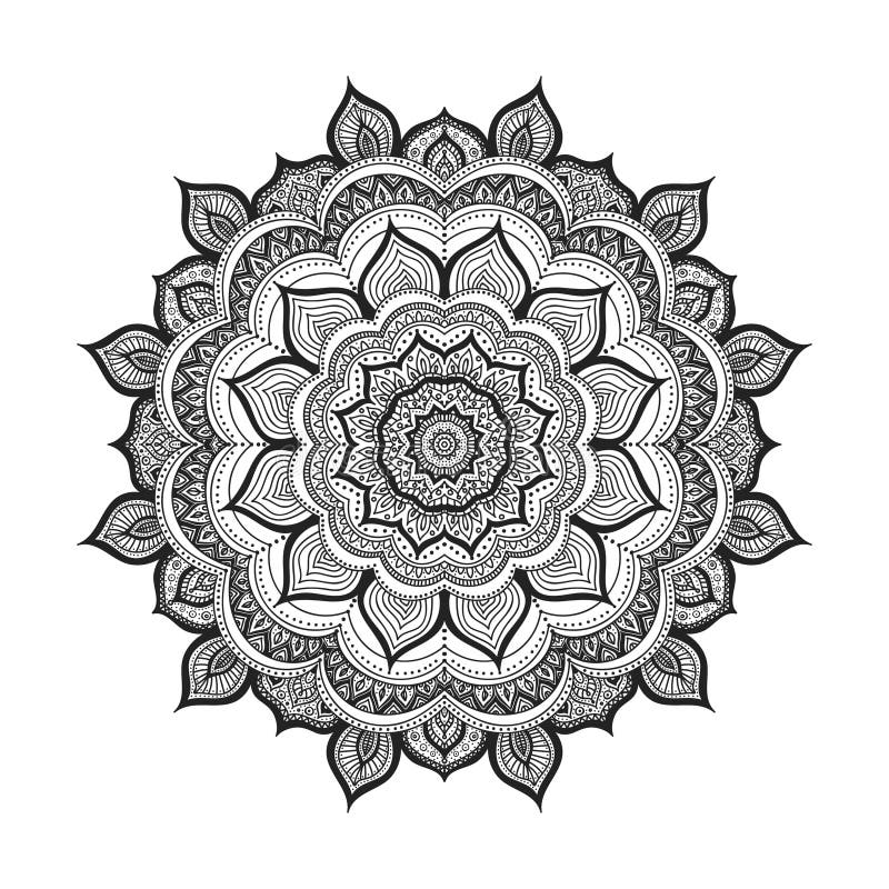 Mandala del garabato del vector stock de ilustración Mandala del garabato del vector stock de ilustración