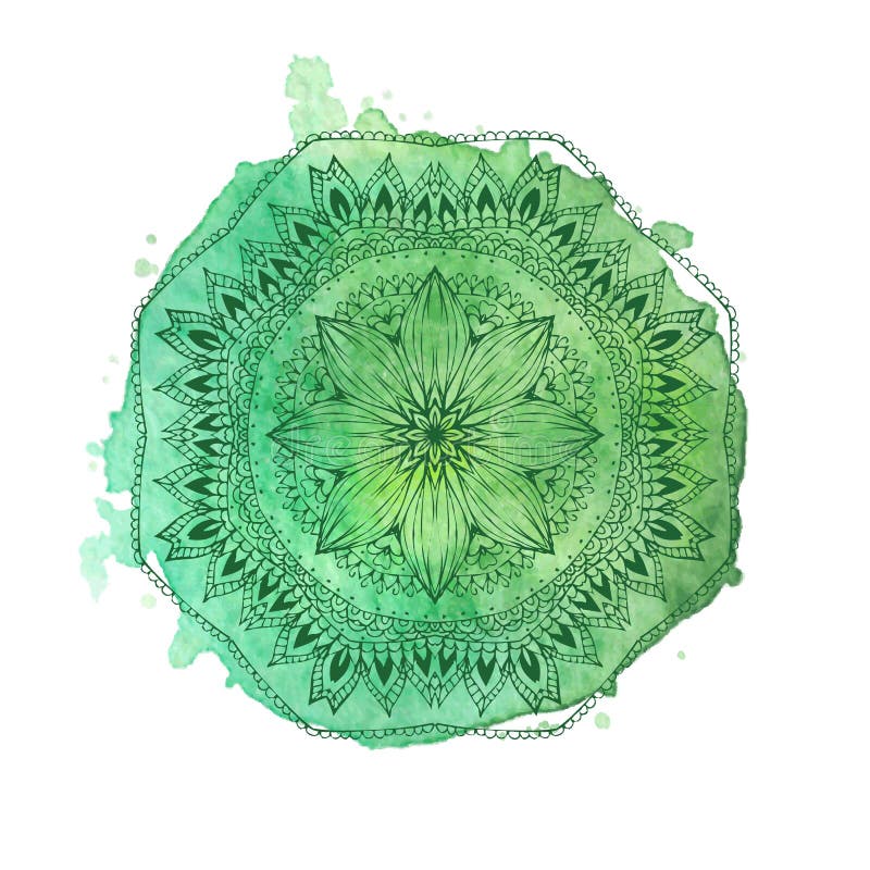 Mandala dell'acquerello Elemento isolato vettore