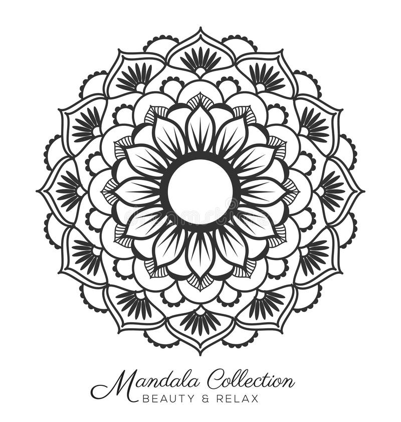 Mandala design stock vector. Illustration of round, coloring - 77110496