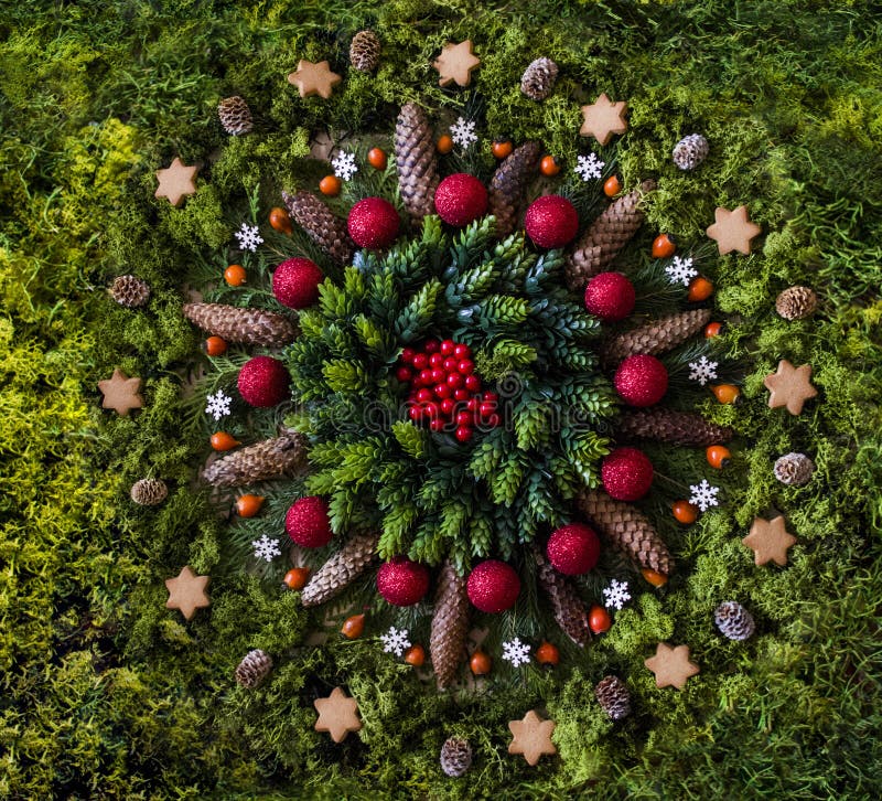 Immagini Natale Natura.Mandala Di Natale Con Gli Elementi Della Natura Immagine Stock Immagine Di Aura Cerchio 104866991