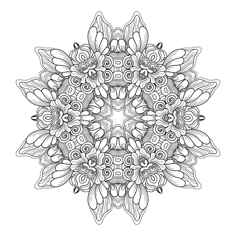 Mandala do Monochrome do vetor Elemento redondo decorativo ?tnico ilustração do vetor Mandala do Monochrome do vetor Elemento redondo decorativo ?tnico ilustração do vetor