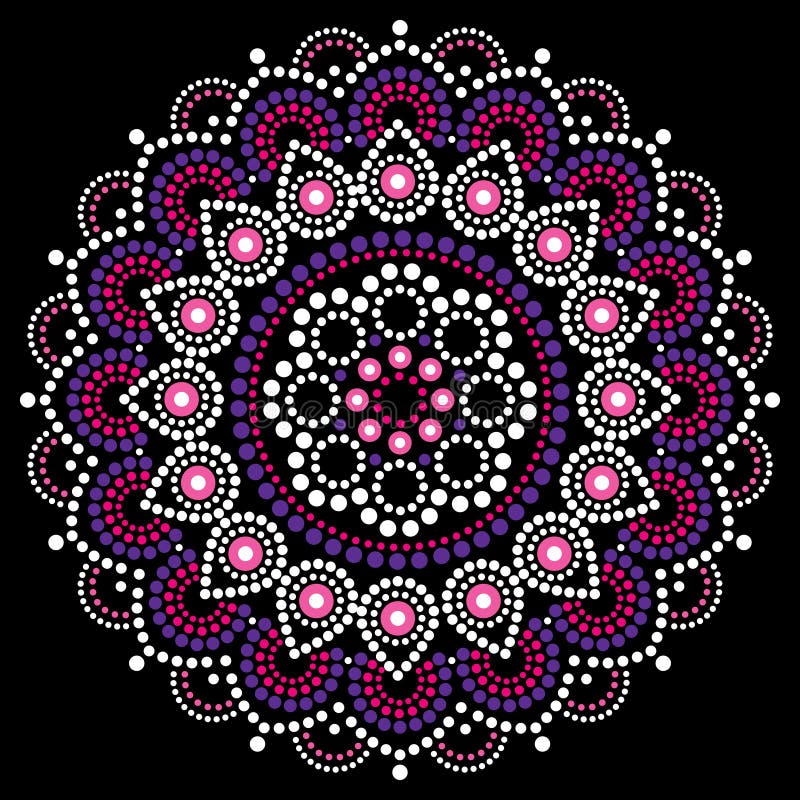 Mandala vector dot art, Aboriginal dot painting, retro folk design inspired  by traditional art from Australia Stock Vector Image & Art - Alamy