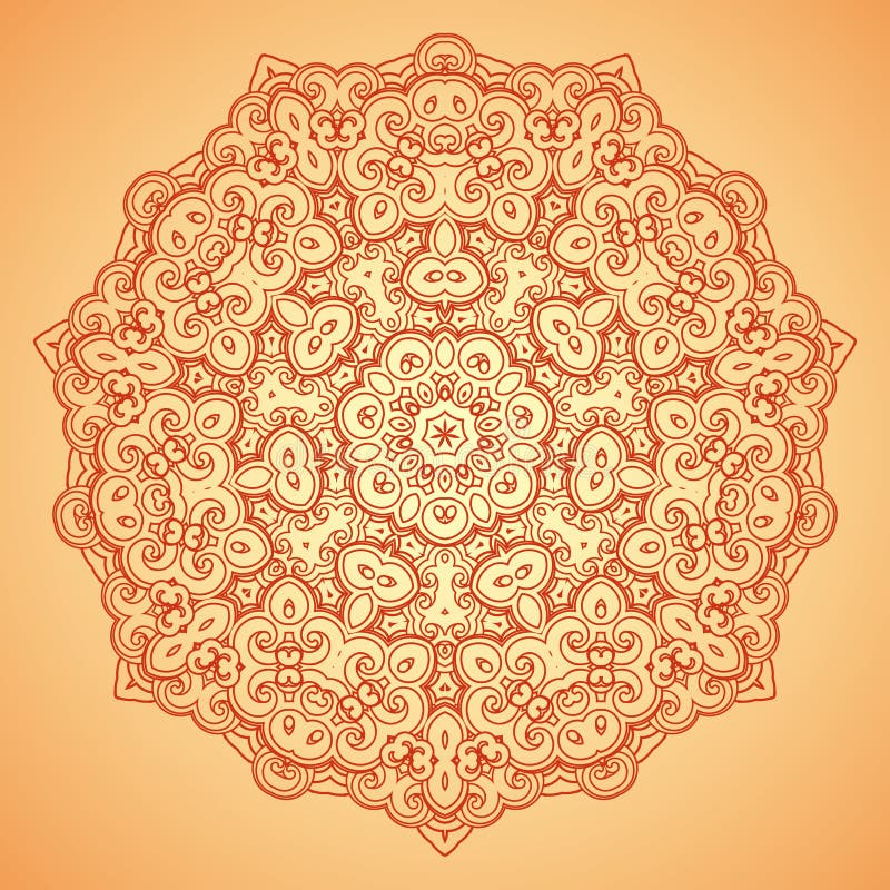 Download Outline Ornament Flower Isolated Over White. Vector ...