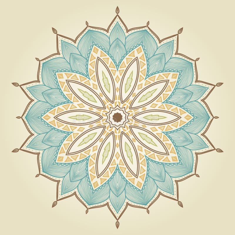 Mandala. Flor dibujada mano hermosa. stock de ilustración Mandala. Flor dibujada mano hermosa. stock de ilustración