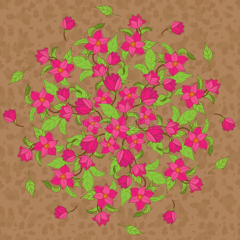 Mandala floral del vector con la magnolia libre illustration Mandala floral del vector con la magnolia libre illustration