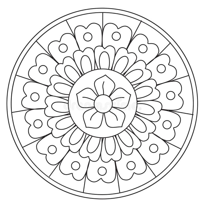 Mandala floreale di bellezza di coloritura royalty illustrazione gratis Mandala floreale di bellezza di coloritura royalty illustrazione gratis