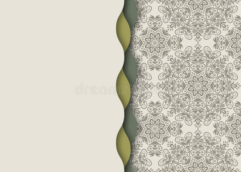 Mandala, fondo tibetano abstracto de la flor Borde ondulado inconsútil libre illustration Mandala, fondo tibetano abstracto de la flor Borde ondulado inconsútil libre illustration