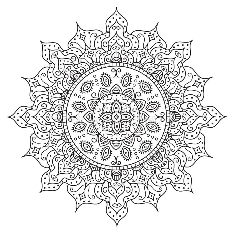 Mandala hermosa de Deco Ornamento redondo del vintage stock de ilustración Mandala hermosa de Deco Ornamento redondo del vintage stock de ilustración