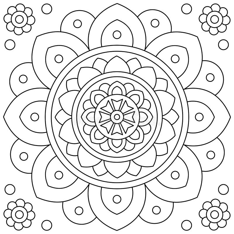 mandala Kwiat Barwić stronę Czarny i biały wektorowa ilustracja ilustracji mandala Kwiat Barwić stronę Czarny i biały wektorowa ilustracja ilustracji