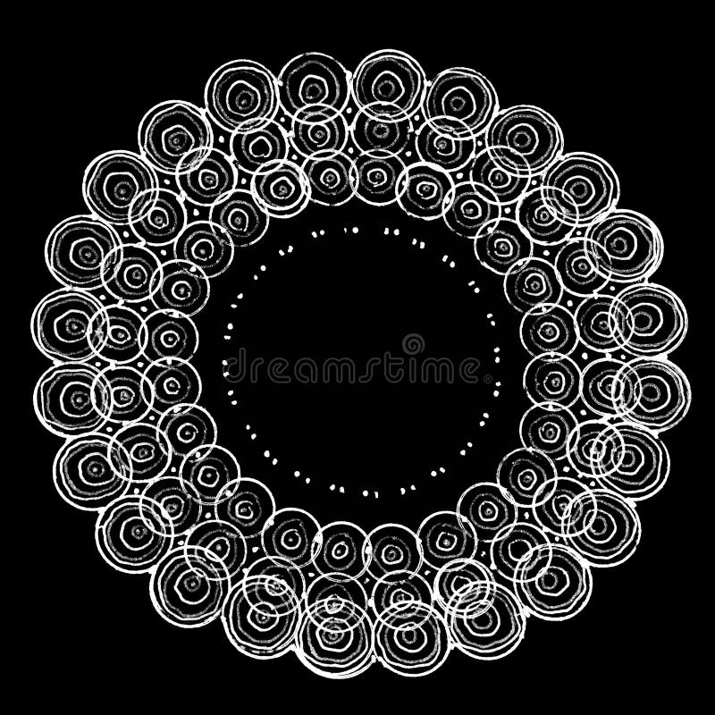 A mandala made with lots of white circle. vector illustration