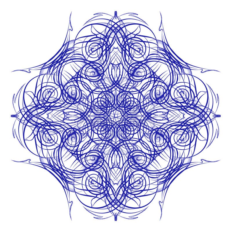 Mandala Modèle bleu rond décoratif de dentelle illustration stock