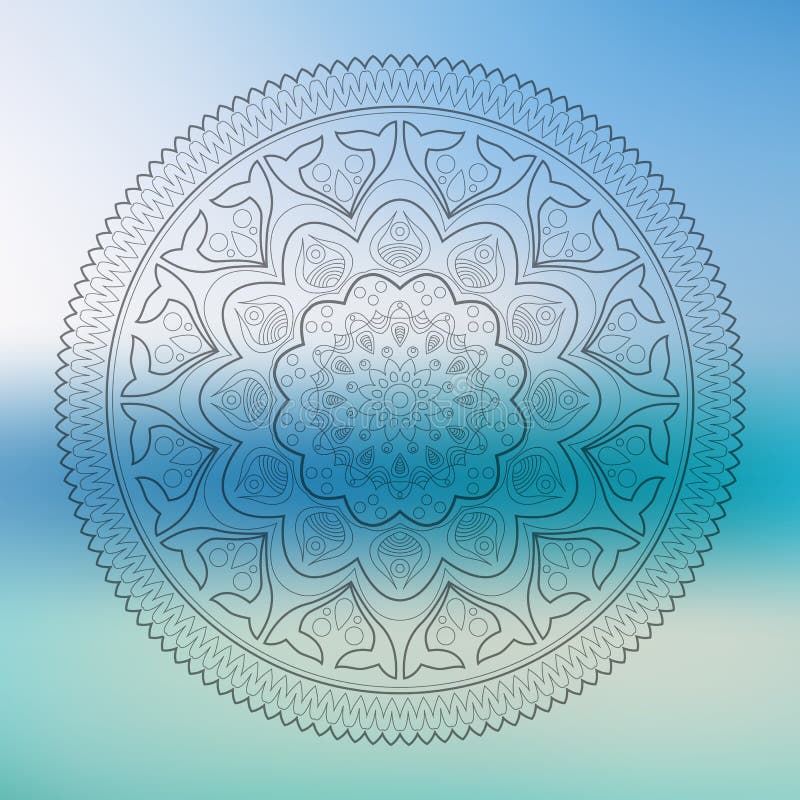 Mandala monocromática hermosa del contorno de Deco del vector, amuleto étnico ilustración del vector Mandala monocromática hermosa del contorno de Deco del vector, amuleto étnico ilustración del vector