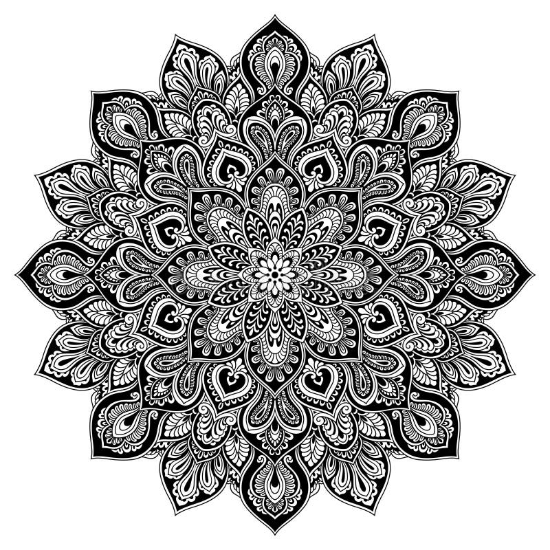Mandala okręgu geometryczny element, czarny ilustracja wektor