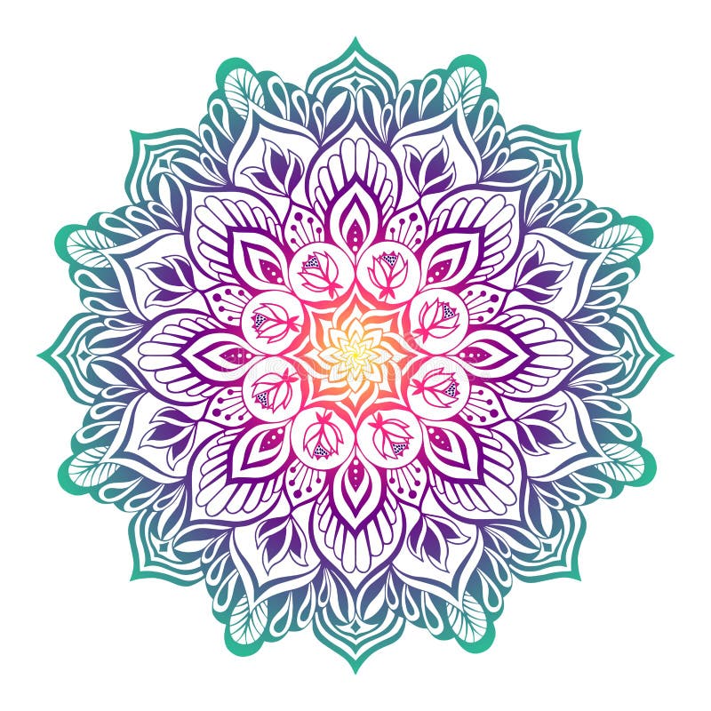 Mandala oriental con las flores de loto libre illustration Mandala oriental con las flores de loto libre illustration