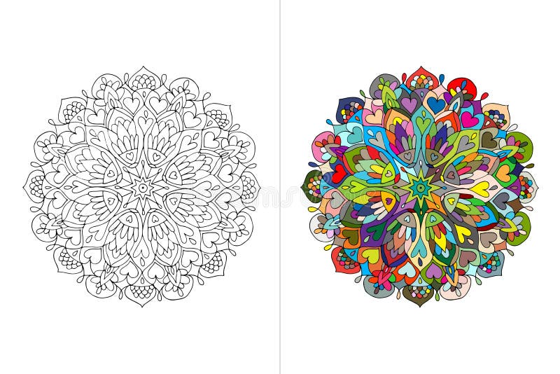 Download Mandala Ornament, Hand Made Sketch For Your Design Stock ...