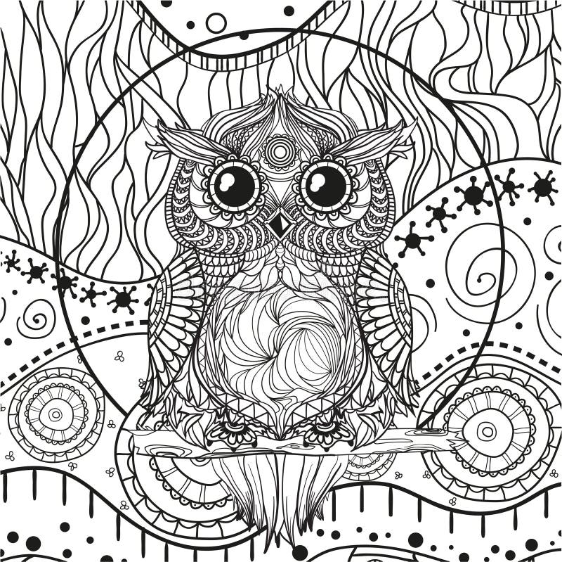 Download Mandala with owl stock vector. Illustration of nature ...