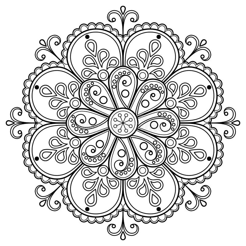 Mandala Pattern for Coloring Book. Mandala Digital Art Stencil Stock