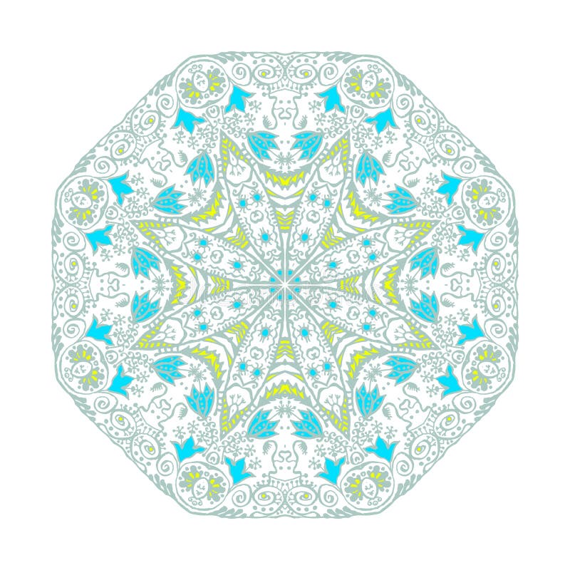 Mandala redonda del ornamento aislada en el fondo blanco libre illustration Mandala redonda del ornamento aislada en el fondo blanco libre illustration