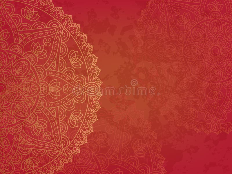 Mandala retro red background