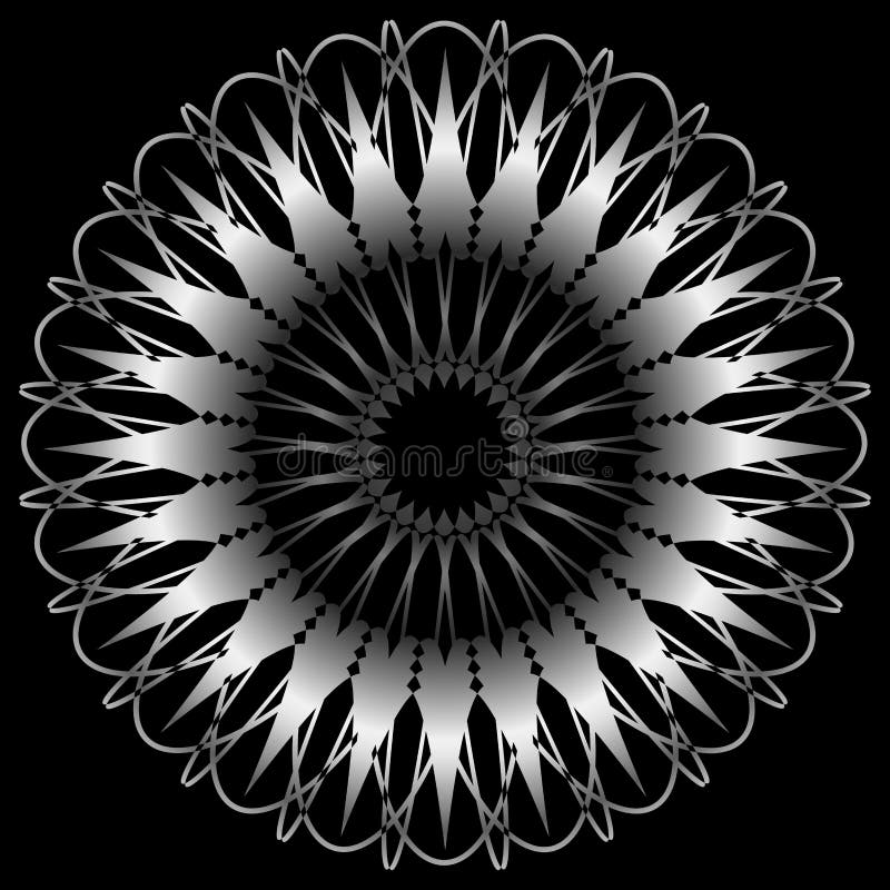 Mandala Round Ornament sur le noir illustration libre de droits Mandala Round Ornament sur le noir illustration libre de droits