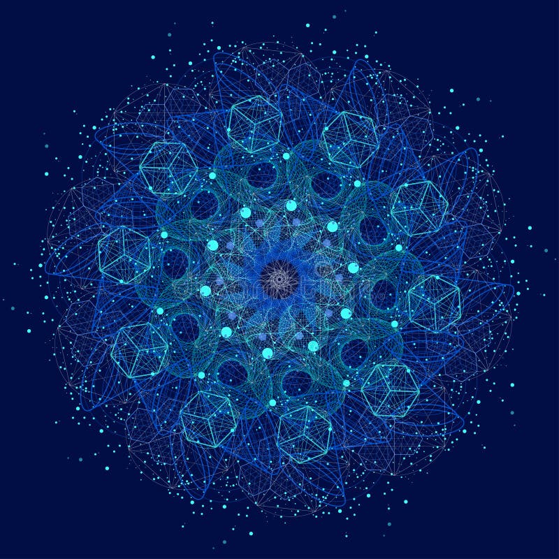 Mandala sagrado dos símbolos e dos elementos da geometria ilustração do vetor Mandala sagrado dos símbolos e dos elementos da geometria ilustração do vetor