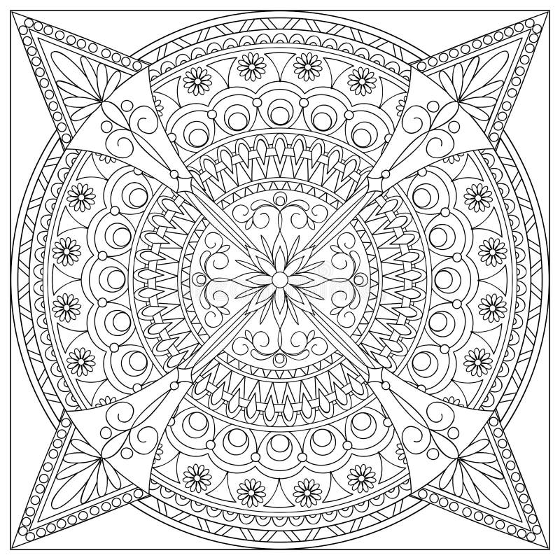 Download Mandala into the square stock vector. Illustration of ...