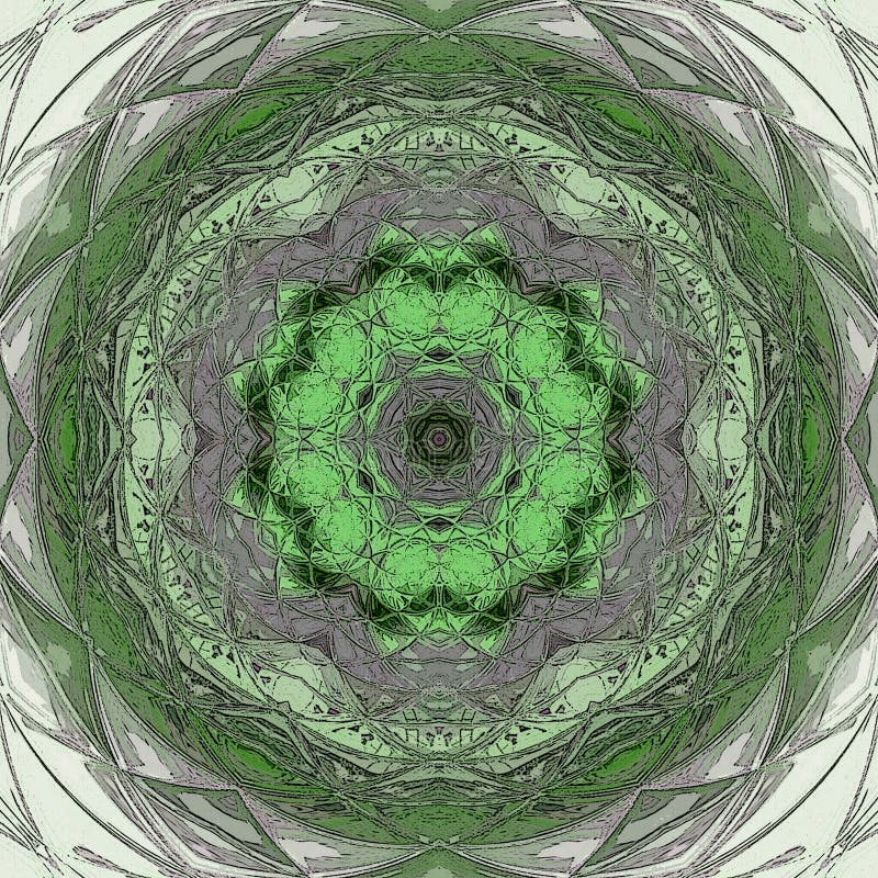 Mandala suitable for meditational in light green, white and teal colors vector illustration