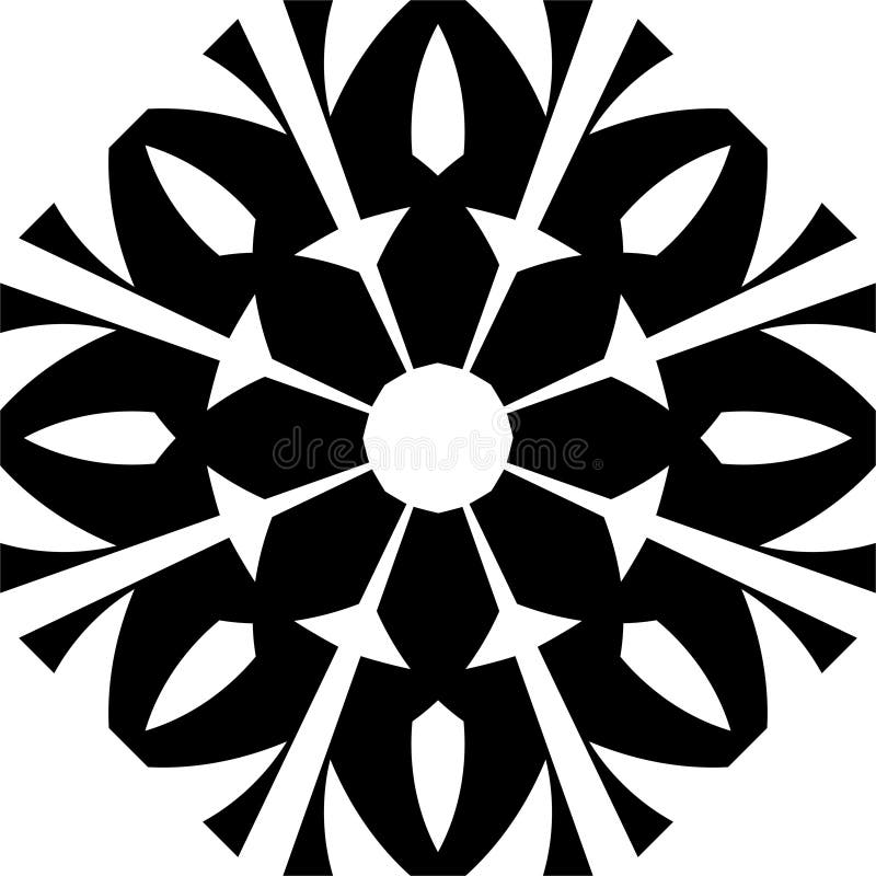 Mandalapattern f?r svartvitt blommigt abstrakt begrepp f?r vektor geometriskt stock illustrationer Mandalapattern f?r svartvitt blommigt abstrakt begrepp f?r vektor geometriskt stock illustrationer