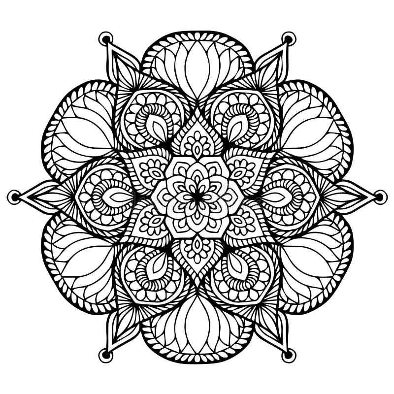 Mandalas for coloring book. Decorative black and white round outlane  ornament. Unusual flower shape. Oriental vector and anti-stress therapy  patterns Stock Vector Image & Art - Alamy