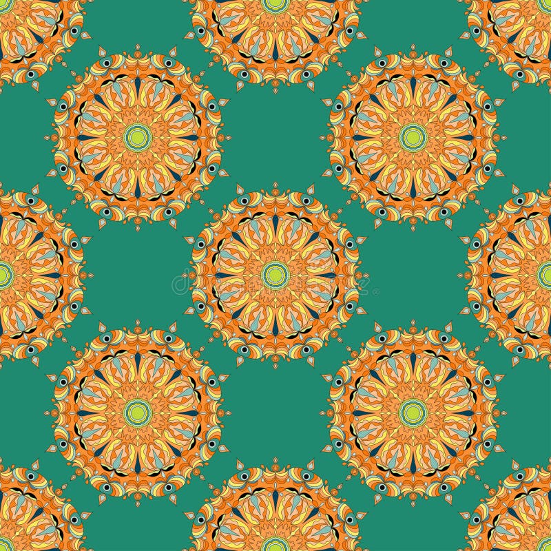 mandalas Reticolo senza giunte Elementi decorativi dell'annata Illustrazione di vettore royalty illustrazione gratis mandalas Reticolo senza giunte Elementi decorativi dell'annata Illustrazione di vettore royalty illustrazione gratis