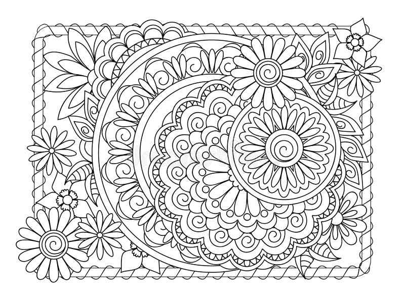 Mandalas Y Flores En El Marco Ilustración del Vector - Ilustración de extracto, contorno: 124984048 Mandalas Y Flores En El Marco Ilustración del Vector - Ilustración de extracto, contorno: 124984048