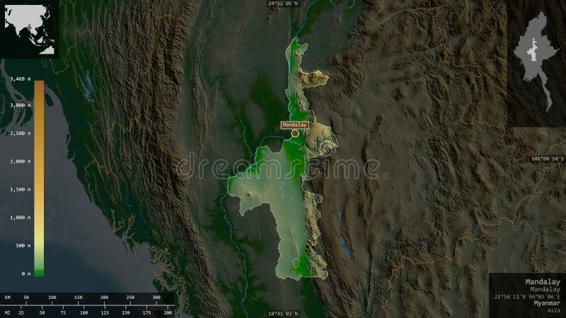 Mandalay, Myanmar - composition. Physical stock illustration