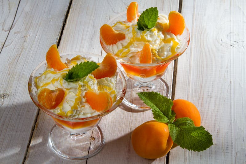 Mandarin and Peach Dessert with Jelly Stock Image Image of jello, jelly 25368725