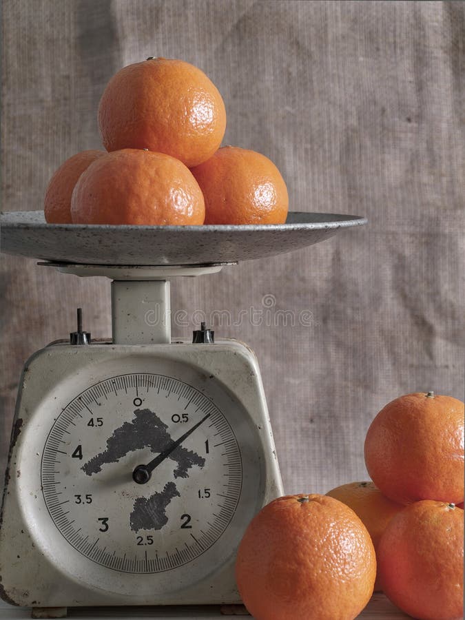 Mandarines sur des échelles images stock Mandarines sur des échelles images stock