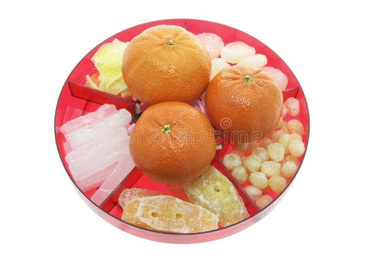 Mandarins and Chinese New Year Delicacies Stock Photo Image of knock