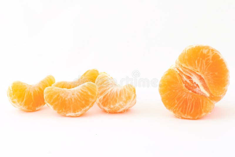 Peeled mandarin isolated on white background. Peeled mandarin isolated on white background